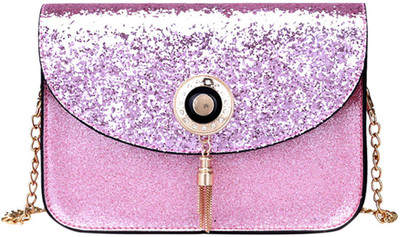 

BLINGG Women Evening/Party Pink Genuine Leather Hand-held Bag