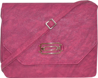 

ADORSY Women Casual Pink Rexine Sling Bag