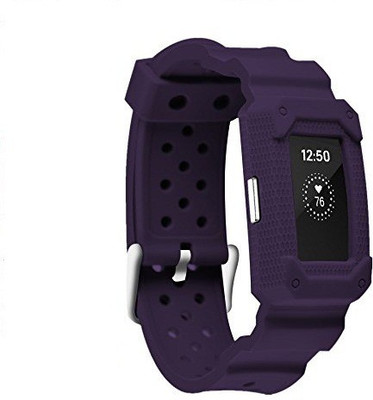 

ACUTAS Silicone Case Anti Impact Resilient Protection Strap Rugged Band For Fitbit Charge 2 Smart Watch Strap(Purple)