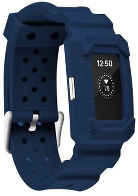 

ACUTAS Silicone Case Anti Impact Resilient Protection Strap Rugged Band For Fitbit Charge 2 Smart Watch Strap(Blue)