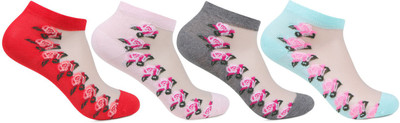 Bonjour Girls Printed Ankle Length(Pack of 4)