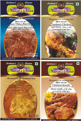 

Nawab's Secret Chicken Boti/Tikka,Tandoori,Qorma,Chicken karahi Masala[PK of 4](210 g)