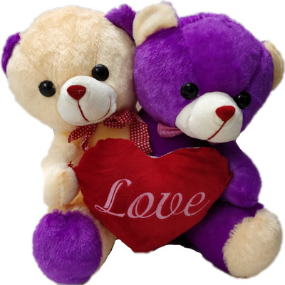 

SR FASHION HUB couple teddy bear - 30 mm(purple & cream)