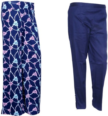 IndiWeaves Regular Fit Women Blue Trousers