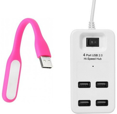 

durReey Set of Multi connectivity USB Hub with Ultra Flexible Emergency Led Light E15 USB Hub, Led Light(Pink, White)
