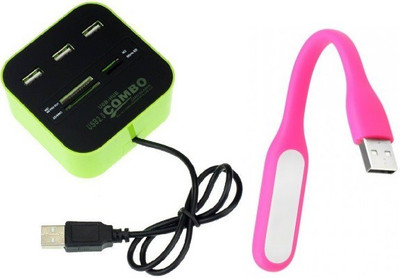 

durReey Set of Multi connectivity USB Hub with Ultra Flexible Emergency Led Light E5 USB Hub, Led Light(Pink, Green)