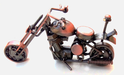 

Gooddeals Scrap Metal Art Handmade Vintage Motor bike Miniature small(Copper)