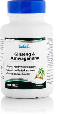 

HealthVit Ginseng With Ashwagandha 60 Capsules(60 No)