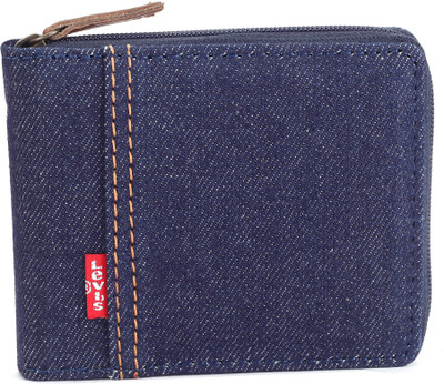 

Levi's Men Blue Genuine Leather, Denim Wallet(4 Card Slots), Dark blue