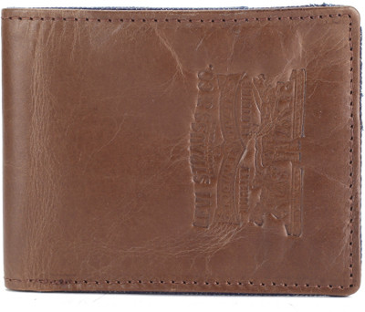 

Levi's Men Casual, Trendy Blue Genuine Leather, Denim Wallet(6 Card Slots), Dark blue