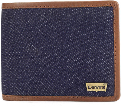 

Levi's Men Casual Blue Genuine Leather, Denim Wallet(4 Card Slots), Dark blue