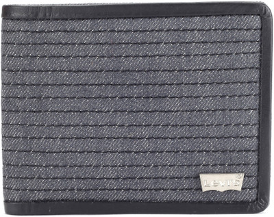 

Levi's Men Casual Grey Genuine Leather, Denim Wallet(8 Card Slots), Black