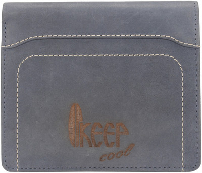 

Lets Talk Design Men Blue Genuine Leather Wallet(4 Card Slots), Navy blue