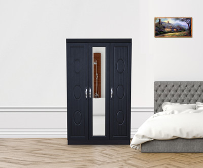 

RoyalOak Jupiter Engineered Wood 3 Door Wardrobe(Finish Color - Dark, Mirror Included)