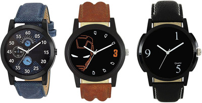 

Mishva Analogue Multicolor Dial Leather strap Wrist_652 Premium Combo 18 Watch - For Men