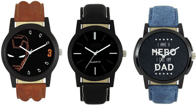 

Mishva Analogue Multicolor Dial Leather strap Wrist_653 Premium Combo 19 Watch - For Men