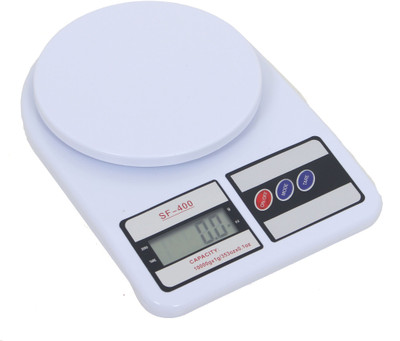 Simxen Electronic Digital 10 Kg Weight Scale Lcd Kitchen Weight Scale Machine Measure for measuring fruits,Spice,Food,Vegetable And More (Sf-400) Weighing Scale(White) available at flipkart for Rs.398