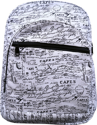 

BEST SHOP casual backpack for girls with beautiful canvas print in white and black colour 19 L Backpack(White)