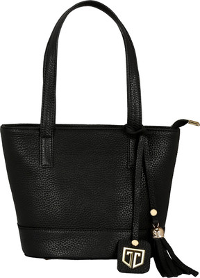 

Tan Luzo Genuine Leather Handcrafted Handbag Shoulder Bag(Black, 1 L)