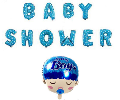 

AMFIN Printed Baby Shower Letter Balloons For Baby Shower Theme Party Decoration Item - (11 Pack / Blue) Balloon(Blue, Pack of 11)