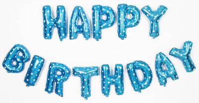 

Aone Printed Cute Blue Alphabet Letters foil Balloons Happy Birthday Foil Balloons Party Decoration Foil Balloons 13 Letters, 16" Balloon(Blue, Pack of 1)
