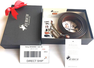 

ZURICH Men Formal Brown Genuine Leather Reversible Belt