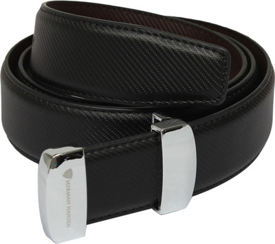 

Herman Hansen Men Casual, Party, Formal Black Genuine Leather Reversible Belt, Black;brown