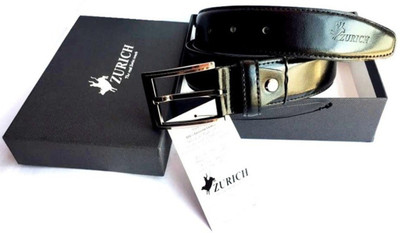 

ZURICH Men Formal Black Genuine Leather Reversible Belt