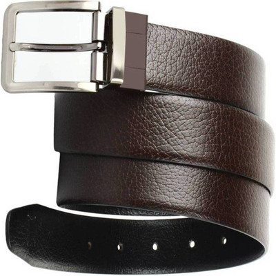 

ZURICH Men Formal Brown Genuine Leather Reversible Belt, Brown/black