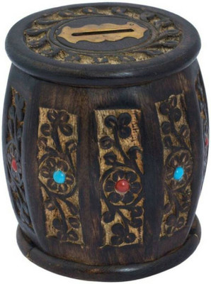 

CraftOnline wooden round money bank Coin Bank(Multicolor)