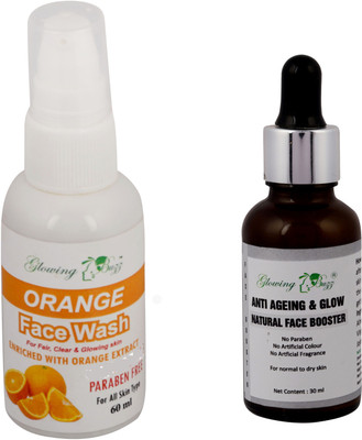 

Glowing Buzz Combos of Anti-Ageing Glow & Natural Face Booster and Orange Face Wash(Set of 1)