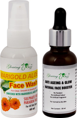 

Glowing Buzz Combos of Anti-Ageing Glow & Natural Face Booster and Marigold Aloe Sulphate Free Face Wash(Set of 1)