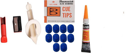 

KBA COMBO OF BRUNSWICK 10 PCS IN 9MM+ GLUE GEL+TIP MODIFIER KBAC92 Pool Cue Stick(Microfibre)