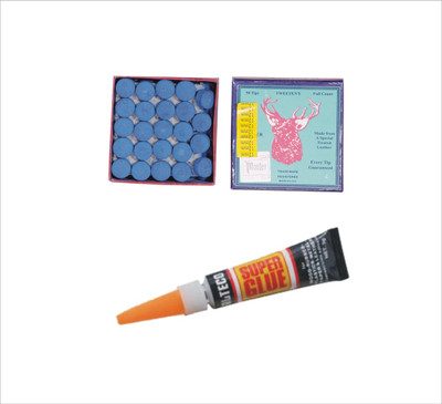 JBB COMBO OF ELK MASTER 12MM TIP (50PCS) & CUE TIP GLUE GEL JBBC68 Pool Cue Stick(Ceramic)