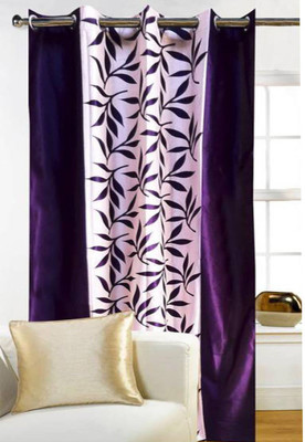 G S COLLECTIONS Polyester Door Curtain 212 cm Single Curtain(Floral Kolavery Purple/Violet Printed Floral Color) available at flipkart for Rs.191