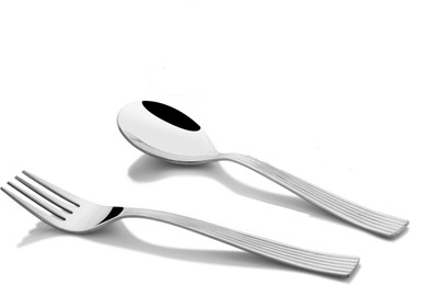 Shapes Alpine 12 pcs stainless set cutlery set [ Content : 6 pcs Dinner Spoon and 6 pcs Dinner fork ] Stainless Steel Cutlery Set(Pack of 12)