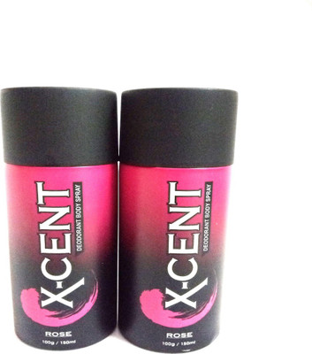 

X-CENT ROSE Deodorant Spray - For Men(300 ml, Pack of 2)