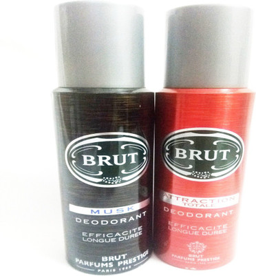

Brut MUSK AND ATTRACTION TOTALE Deodorant Spray - For Men(400 ml, Pack of 2)