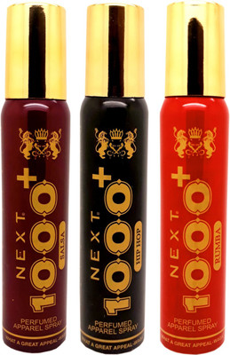 NEXT 1000+ HIPHOP, SALSA AND RUMBA Perfume Body Spray - For Men & Women(140 ml, Pack of 3)