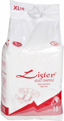 

Lister Adult Diapers X Large Size (10 pcs pack) (Waist Size 48"-68") Adult Diapers - XL(10 Pieces)