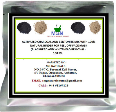 

MGBN ACTIVATED CHARCOAL AND BENTONITE MIX WITH 100% NATURAL BINDER FOR PEEL OFF FACE MASK (BLACKHEAD AND WHITEHEAD REMOVAL) - 100 ML(100 ml)