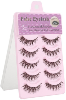 

Jern Ditya 5 Pairs Cotton Stalk Natural Long False Eyelashes(Pack of 10)