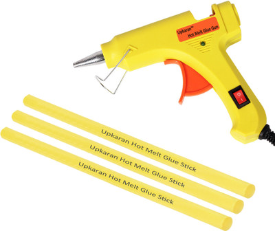 

Upkaran Hot Melt Glue Gun kit 20 Watt With 3 Glue Sticks For Furniture, Decorations, Quick Repairs, Bonding Cloth and Paper Quilling High-Tech Professional Standard Temperature Corded Glue Gun(7 mm)