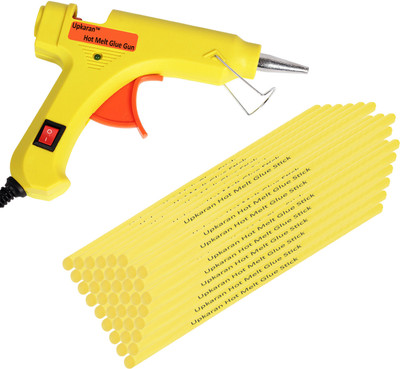 

Upkaran Yellow electric 20W Hot Melt Glue Gun With 40 Pcs Free Big Yellow Hot Melt Glue Sticks(8inch) Standard Temperature Corded Glue Gun(7 mm)