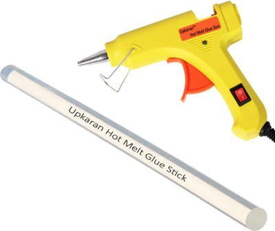 

Upkaran Yellow 20W Watt Mini Electronic Hot Glue Gun with On Off Switch and 1 Hot Melt Glue Stick for Crafts, Repair Work and Hobby Combo Kit Standard Temperature Corded Glue Gun(7 mm)