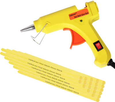 

Upkaran Hot Melt Glue Gun kit 20 Watt With 20 Glue Sticks For Furniture, Decorations, Quick Repairs, Bonding Cloth and Paper Quilling High-Tech Professional Standard Temperature Corded Glue Gun(7 mm)