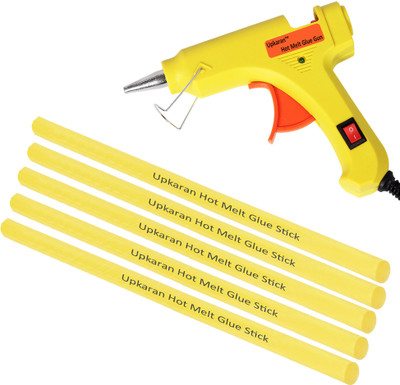 

Upkaran Hot Melt Glue Gun kit 20 Watt With 5 Glue Sticks For Furniture, Decorations, Quick Repairs, Bonding Cloth and Paper Quilling High-Tech Professional Standard Temperature Corded Glue Gun(7 mm)