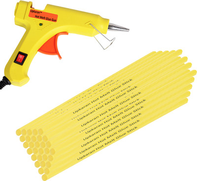 

Upkaran Yellow electric 20W Hot Melt Glue Gun With 30 Pcs Free Big Yellow Hot Melt Glue Sticks(8inch) Standard Temperature Corded Glue Gun(7 mm)
