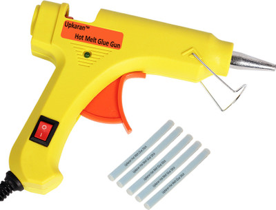 

Upkaran Mini Hot Melt Glue Gun- 20W with On/Off Switch, LED Indicator and 5 Adhesive Milky Glue Sticks for Art & Craft and General Repairs Standard Temperature Corded Glue Gun(7 mm)