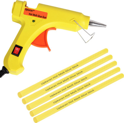 

Upkaran Yellow electric 20W Hot Melt Glue Gun With 5 Pcs Free Big Yellow Hot Melt Glue Sticks(8inch) Standard Temperature Corded Glue Gun(7 mm)